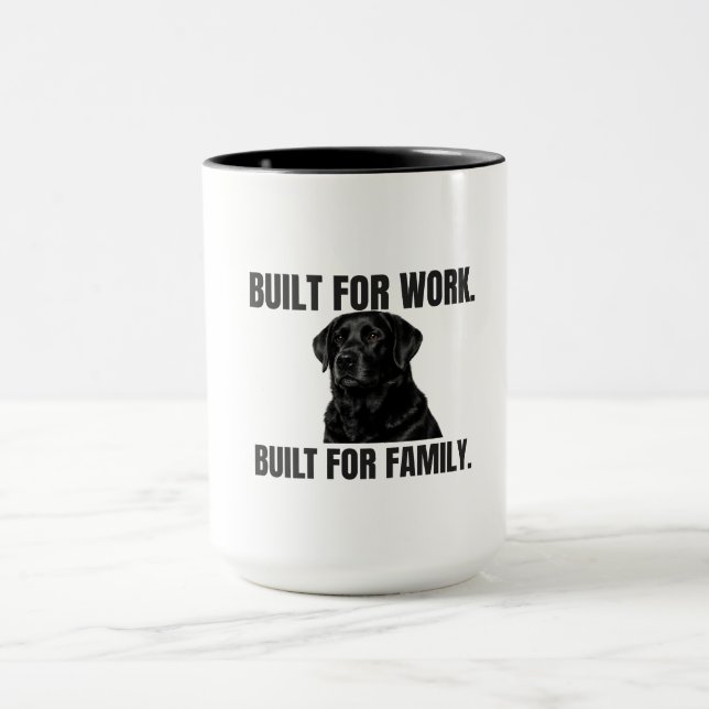 Taza Built for Work. Built for Family. Black Lab Coffee (Centro)