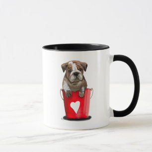Taza Bulldog Cubo De Amor Rojo
