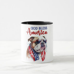 Taza Bulldog de perro patriótico