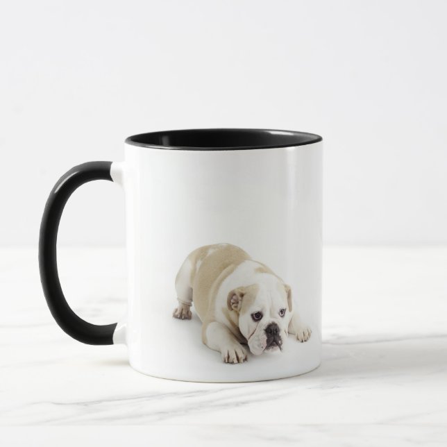 Taza Bulldog del blanco y del moreno (Izquierda)