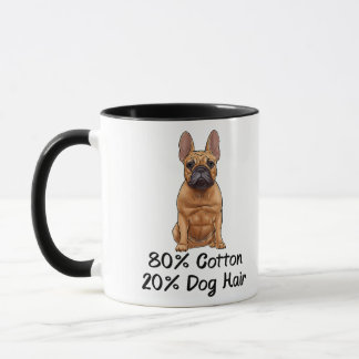Taza Bulldog francés 80% Algodón 20% Cabello de perro F