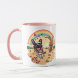 Taza Bulldog Francés Alegre y Salpicadura de Café – Pat