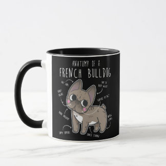 Taza Bulldog francés Anatomy Cute Funny Mascota Frenchi