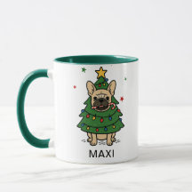 Bulldog Francés Árbol de Navidad Nombre Personaliz