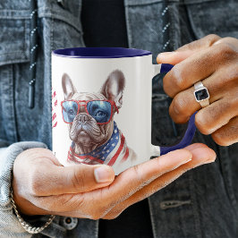 Taza Bulldog francés Bandera de Estados Unidos Patrióti