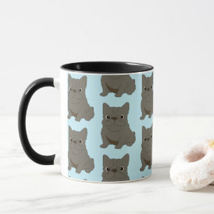 Taza Bulldog Francés Bebé Azul, azul