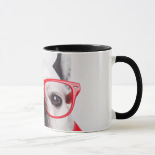 Taza Bulldog francés con gafas y camisetas