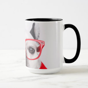 Taza Bulldog francés con gafas y camisetas