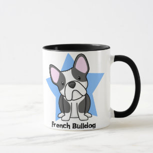 Taza Bulldog francés de BW de la estrella de Kawaii