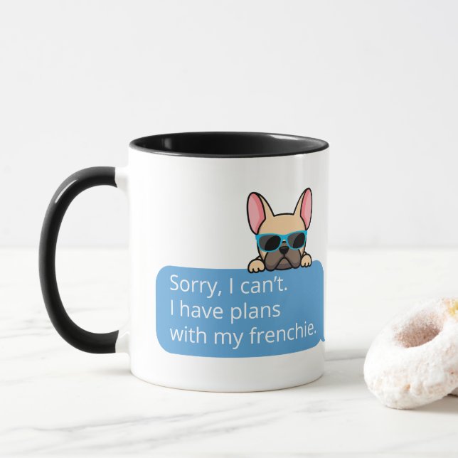 Taza Bulldog francés divertido (Con donut)