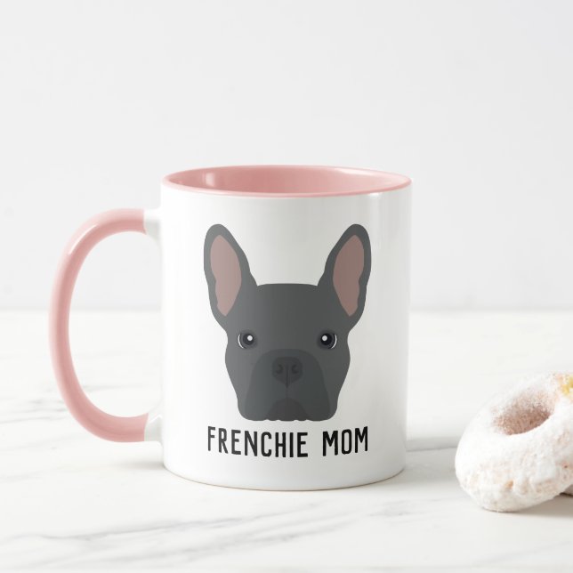 Taza Bulldog francés Frenchie Mom Blue (Con donut)