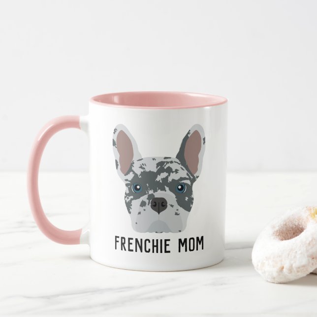 Taza Bulldog francés Frenchie Mom Blue Merle (Con donut)