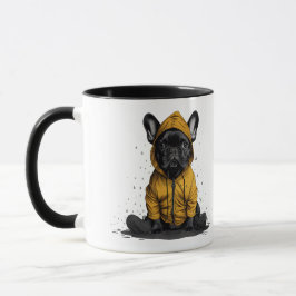 Taza Bulldog francés lindo con el abrigo