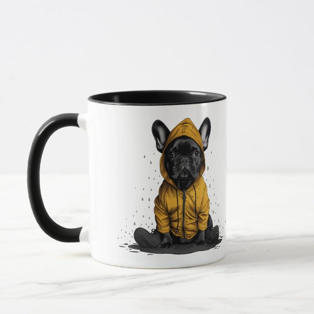 Taza Bulldog francés lindo con el abrigo (Izquierda)