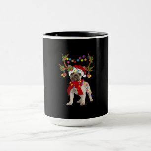 Taza Bulldog francés: magnífico árbol de navidad de ren