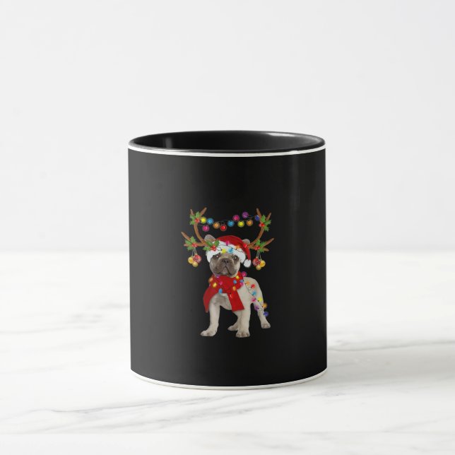Taza Bulldog francés: magnífico árbol de navidad de ren (Centro)
