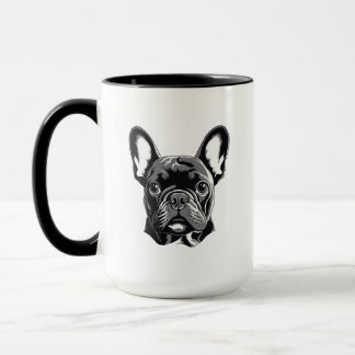 Taza Bulldog francés personalizado negro y blanco