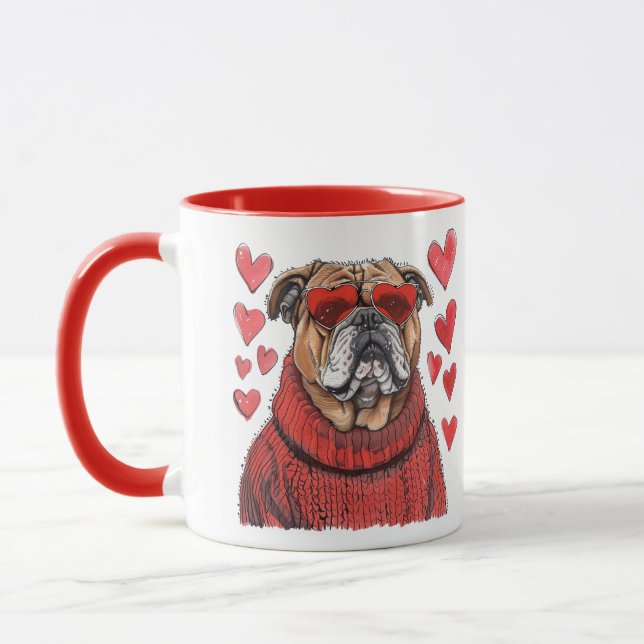 Taza Bulldog inglés día de San Valentín (Izquierda)