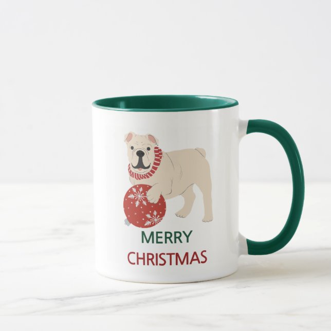 Taza Bulldog inglés Feliz Navidad Mug (Derecha)