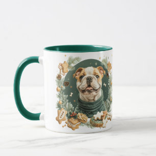 Taza Bulldog inglés navidades