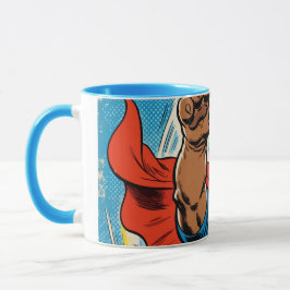 Taza Bulldog Superhero Flying with Cape