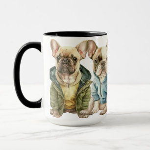 TAZA BULLDOGES FRANCESES ADORABLES CON DULCES