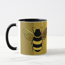 TAZA BUMBLE DE TEXTO DEL DÍA DE LA AUTIFICACIÓN BEE BEE