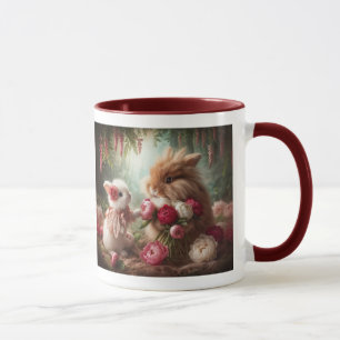 Taza Bunnies Love Peonies
