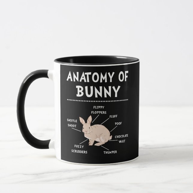 Taza Bunny Anatomy Rabbit Lover Bunny Mom (Izquierda)