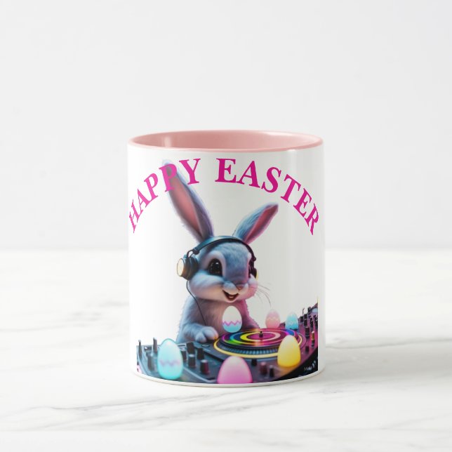 Taza Bunny DJ Easter Egg Turntable Pink (Centro)