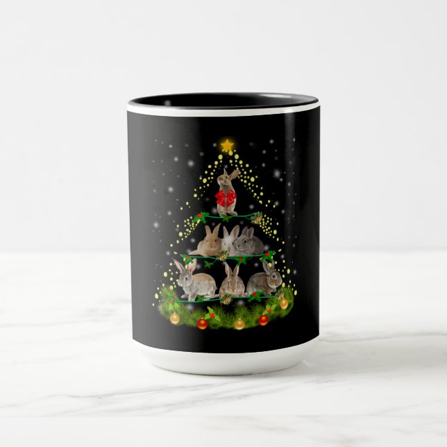 Taza Bunny Gift | Luz del árbol de Navidad de conejo co (Centro)