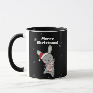 Taza Bunny Merry Christmas Winter Animals Rabbits