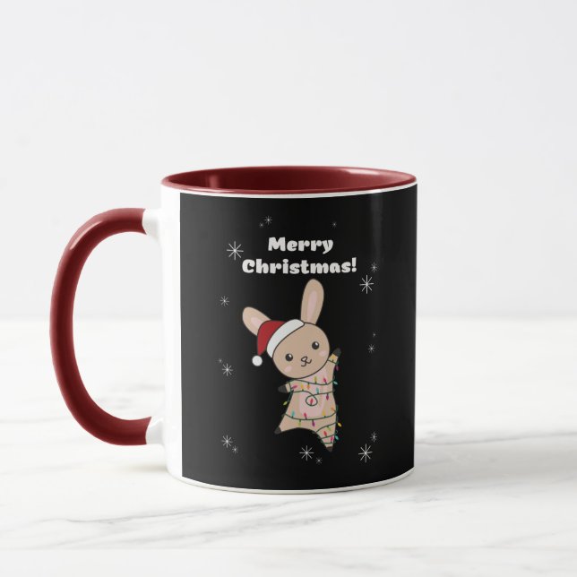 Taza Bunny Merry Christmas Winter Animals Rabbits Mug (Izquierda)