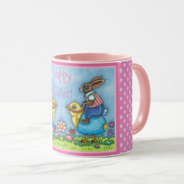 TAZA BUNNY ORIENTAL CORTE DE POLLO EN HUEVO AZUL, SILEN (Anverso derecho)