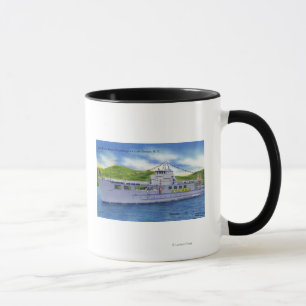 Taza Buque de acero Ticonderoga del motor en el lago