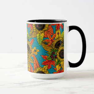 Taza Buqué de otoño en azul
