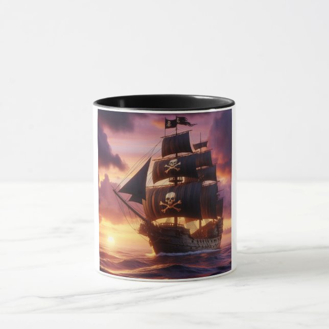 Taza Buque pirata al amanecer (Centro)