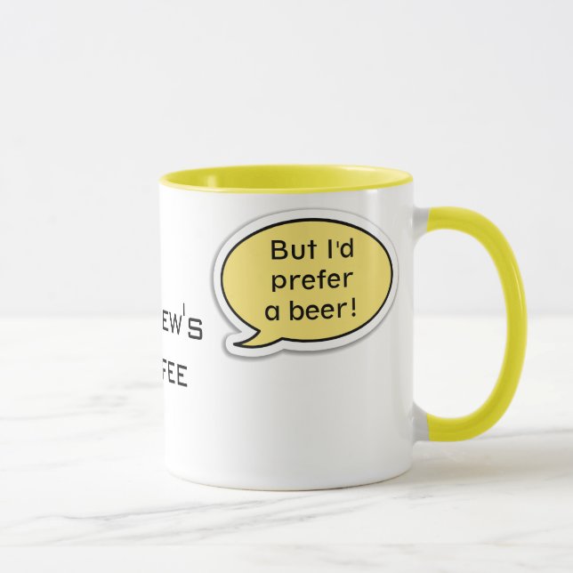 Taza Burbuja amarilla personalizada del discurso (Derecha)