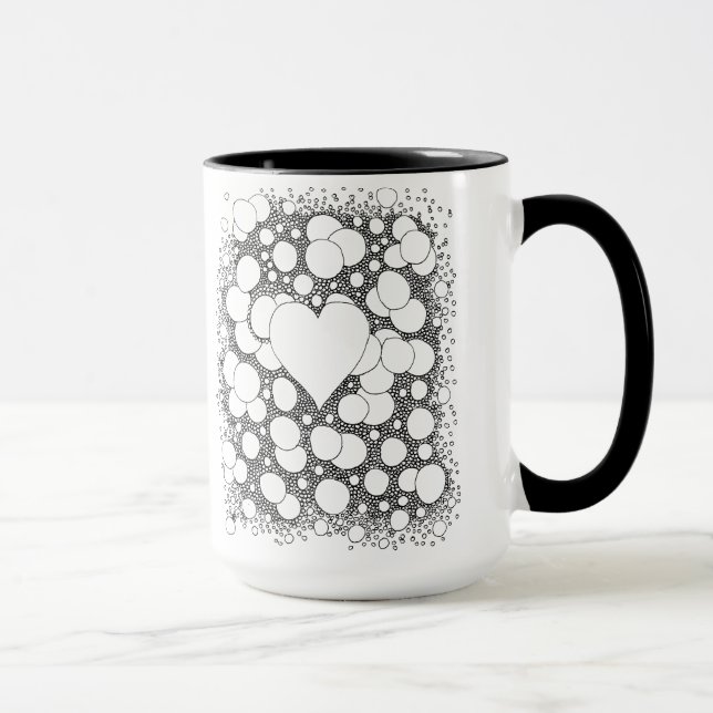 Taza Burbuja, retro, hippie, café boho (Derecha)