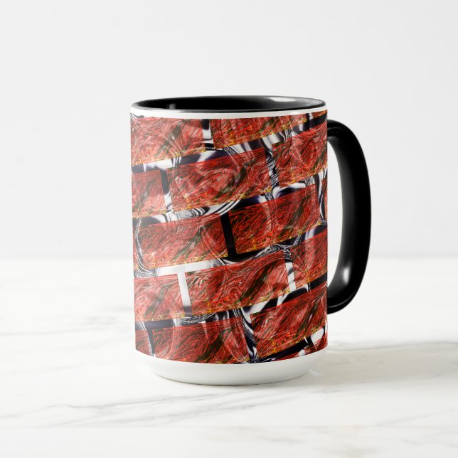 Taza ¿Burbujas rojas en el efecto de rebanado o ladrill (Anverso derecho)