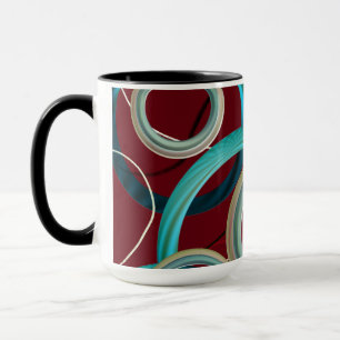 Taza Burgundy Abstract Design Mug