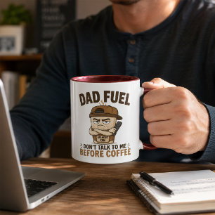 Taza Burgundy Dad Fuel No Hables Antes del Café