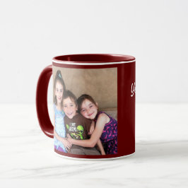 Taza Burgundy Personaliza la PLANTILLA FOTOGRÁFICA Rega