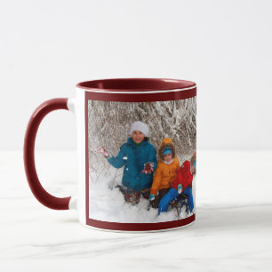Taza Burgundy Personaliza la plantilla fotográfica rega