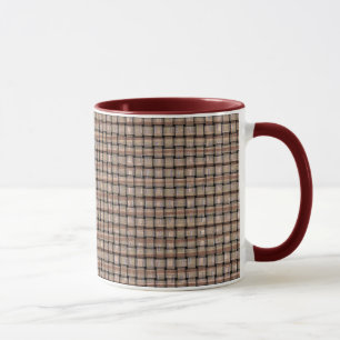 Taza Burlap Brown Artístico Beige Tan Weave Funky Mugs