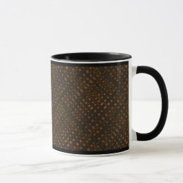 Taza Burlap oscuro y ruso con brillo