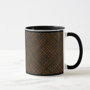 Taza Burlap oscuro y ruso con brillo