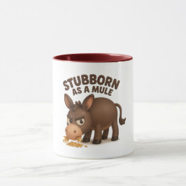 Taza Burro de dibujos animados divertido terco como una