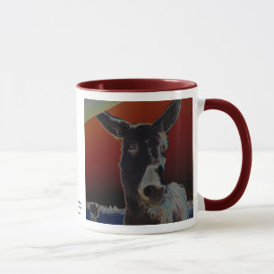 Taza Burro en rojo oscuro
