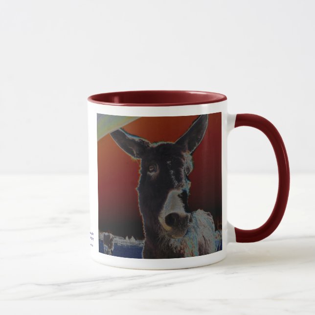 Taza Burro en rojo oscuro (Derecha)